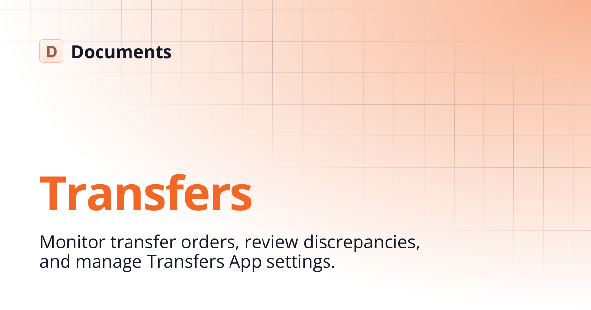 Transfers | Retail Operations | Documents