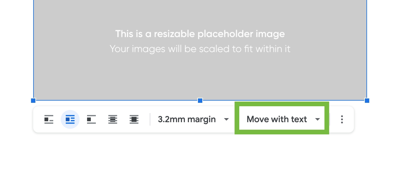 Move with text image setting